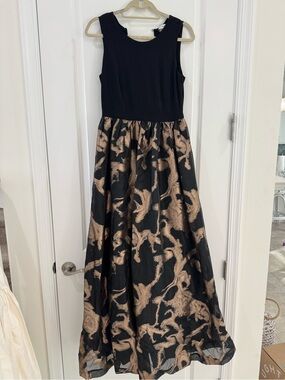 Calvin Klein Black Formal Dress with Gold Accent